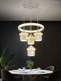 Pendant Lamps Dining Room Chandelier Four-Head Modern Minimalist Home House Creative Personality Internet Celebrity