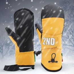 Professional Snowboard Ski Gloves Waterproof Winter Thermal Snow Mittens Skiing Snowmobile Wrist Rope Men Women PU Touch Phone 231227