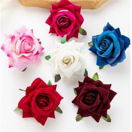 Artificial Flowers for Scrapbook New Year's Decortion Wedding Outdoor Garden Christmas Home Candy Box Flannel Rolled Roses