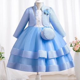 Girls Dress 2023 High end Princess Show Wedding Party Prom Evening Suitable for ages 3 10 Two Piece Set 231226