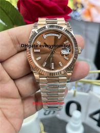 Rose Gold Men's Watches 228235 40mm 2836 Movement EW Factory Coffee Color Dial Automatic Mechanical Watch Sapphire Stainless Steel Diving Wristwatches Real Photo-56