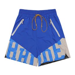 Designer uomo pantaloncini rhude limitati estate nuotare corto al ginocchio hip hop high street sport allenamento pantaloni da spiaggia mens elastico in vita pantaloni sportivi in rete 66GN