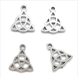 Whole Lot 100pcs triangle Antique Silver Charms Pendants Jewelry Making Bracelet Necklace Earrings 16 15mm DH0851310Z