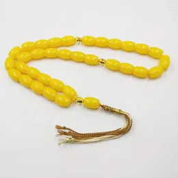 Strand Ambers Yellow Colour Resin Tasbih 33 45 51 66 99 Prayer Beads High Quality Kuwait Misbaha Man's Islam Bracelet Muslim Gift Rosary