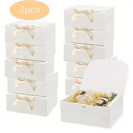 3 large white integrated gift cardboard boxes with butterfly straps perfect for storing candy and cookies for parties weddings birthdays holidays and more 231227
