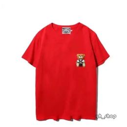 Moschino Womens Moschinos T-Shirt Summer Designer Luxury Brands New Tees Cartoon Bear Loose Cotton Round Neck For Outdoor Leisure Clothing 7633