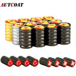 AUTCOAT PcsSet SwitzerlandTurkeySpain Flag Pattern Tire Stem Valve Caps Full Thread Style Car Dustproof Caps Air Valve Caps