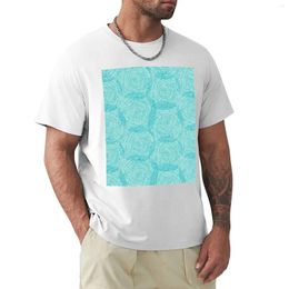 Men's Polos Turquoise Spirals T-Shirt Funny T Shirt Customised Shirts T-shirts For Men Cotton