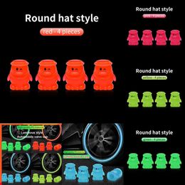 Car Electronics 4pcs Car Luminous Tyre Valve Caps Fluorescent Night Glowing Motorcycle Bicycle Bike Wheel Tyre Hub Valve Stem Caps Decor