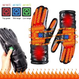 Rechargeable Electric Winter Gloves Thermal Touchscreen Gloves Battery Powered Heating Gloves for Outdoor Motorcycle Ski Cycling 231227
