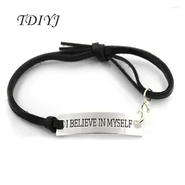 Charm Bracelets TDIYJ Fashion Adjustable Stylish Women Rectangle Engraved Alloy Charms Pu Leather Band For 20pcs/lot