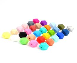 100 pieces 14mm Hexagon Silicone Beads Teething Baby Teether Baby DIY Toy Baby shower Gift Necklace Pacifier Chain5646452