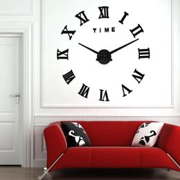 Clocks 3D Real Big Wall Clock Rushed Mirror Wall Sticker Diy Living Room Home Decor Fashion Watches Arrival Quartz Large Wall Clocks 6 Y2