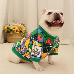 Cartoon Spring Autumn Dog sweater Pug Corgi Pet Apparel clothes Bulldog Short Fat Outfits French Clothes 231227