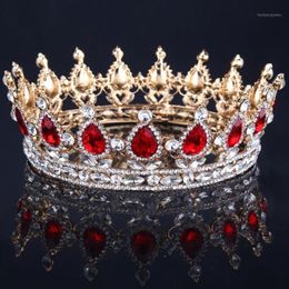 Crown Hair Accessories Baroque Royal Tiara Crown Rhinestone Super Queen Wedding Bridal Gift For Women1258V