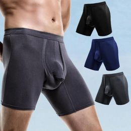 Underpants Men Lengthen Skinny Anti-septic Boxer Briefs U Convex Bulge Pouch Elegant Nose No Constraint Sports Underwear