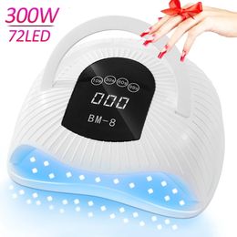 2023 UV LED Nail Lamp 300W Fast Dryer for Gel Polish with 72 Beads 4 Times Light Large Space Curing Lamps 231226