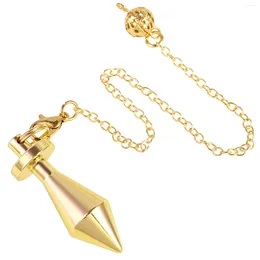 Pendant Necklaces Brass Metal Pendulums For Divination Fortune Telling Wicca Dowsing Pointed Pendulum Chakra Balancing