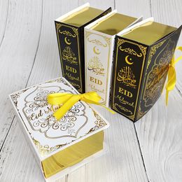 4 pieces of Ramadan gift box Quran shaped candy biscuit box Muslim fasting Mubarak decoration paper packaging box Ramadan decoration 2024 231227