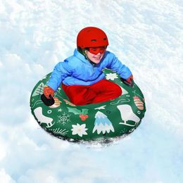 PVC Thickened Ski Circle INFLatable Christmas Skiing Sleigh Snow Sledge Increased Load Durable Children's Winter Sled Tube 231227