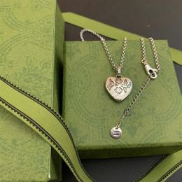 925 Silver Italian design high quality Jewellery blind for Love Pendant Necklace men's and women's heart-shaped Tiger Pend2261