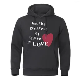 Men's Hoodies But The Greatest Of These Is Love Printing Hoodie Men Oversize Loose Hoody Fashion Casual Streetwear Pullover Fleece