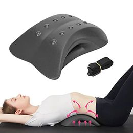 Back Stretcher Massage Pillow Lumbar Traction Cushion Spinal Neck Pain Relief Massage Pad Lumbar Support Decompressor Device 231227