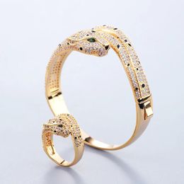 Bangle new 18K gold Leopard silver bangle bracelets for women set ring men luxury tennis Fashion unisex Jewellery designer Women jewlery pa