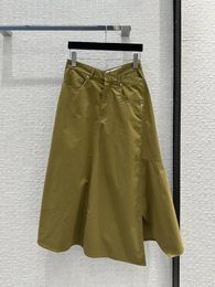Skirts 202323 Spring And Summer Products Irregular Skirt Casual Half Logo Leather Brand Low-key Senior6.19
