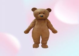 2020 Discount factory brown colour plush teddy bear mascot costume for adults to wear for 8309307