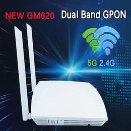 GM620 Gpon Ont ONU FTTH Dual Band 1GE 3FE 2 4G 5G wifi English version modem 100 Original network terminal 231226