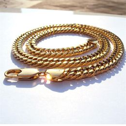 Model Thick Chunky 10MM L MIAMI LINK Chain HEAVY 18 k Solid Yellow Gold Necklace Men 24 270S