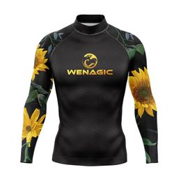 Wear Men's Swimming Tshirt Swimsuit Beach Uv Protection Rash Guard Diving Rashguard Swimwear Long Sleeve Surfing Suits Surf Tshirt