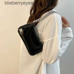 Shoulder Bags Fashion Shiny Black Patent Leather Handbag Thick Chain Woman Casual Totes Bag Lady Designer Crossbody edblieberryeyes