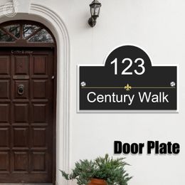 Custom Modern Door Number Plate Apartment Numbers Address Plate for Home House Number for The Street Acrylic Outdoor Sign 231226