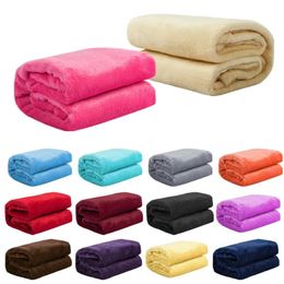 Blankets autumn and winter flannel wool blanket warm soft coral fleece blanket bedding adult solid bed cover sofa bed cover