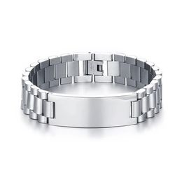 Fashion Mens Bracelets Stainless Steel Made Scratch Resistant ID Bracelet for Men Armband Pulsera Jewelr283K