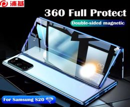 Magnetic Adsorption Case For Samsung S20 S10 S9 S8 Note 10 9 8 A50 A70 Plus Double Side Tempered Glass Metal Cover3484860