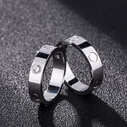 New Ladies Ring Designer Rose Gold Stainless Steel Luxury Crystal Jewellery Love Men Commitment Ring Gift Engagement Belt Box Wholes236z