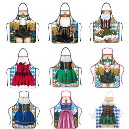 Oktoberfest Apron, Female Dirndl Costume Outfit German Oktoberfest Party Dress Novelty Apron for Kitchen Cooking BBQ Baking Aprons