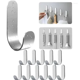 Hooks 2/4Pcs Hanging Self Adhesive Stainless Steel Wall Waterproof Sticky Hook For Bathroom Office Decor