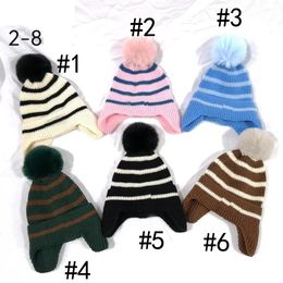 Winter 6colors kid Christmas Hats Children Travel Fashion boy Beanies Skullies Chapeu Caps Cotton Ski cap girl grey pink hat keep warm intensification 2-8 yers old