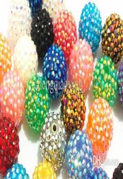 20mm dia resin rhinestone beads for children chucky necklace and bracelet fashion Jewellery DIYm9603062