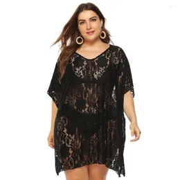 Women's Swimwear 2023 Sexy Lace Crochet Split Fork Tunic Beach Cover Up Bikini Swimsuit Cover-Ups Dress Wear Beachwear Female Women