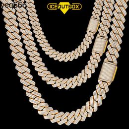 New Design 25mm Miami Cuban Link Chain Ice Out Jewelry Brass 5A Moissanite Hip Hop Jewelry Necklace For Men