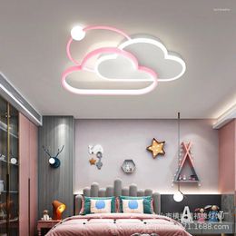 Ceiling Lights Remote Dimming Cloud Shaped Modern LED Chandelier Living Children Room Kid Bedroom Child Study Lamps Indoor Lighting