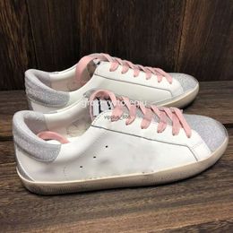 Basket Golden Sneakers Women Casual Shoes luxury SuperStar pink-gold glitter Classic White Do-old Dirty Shoe