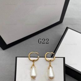 Women Stud Earring Designers Jewellery Pearl Ear Studs Luxury Silver Hoops Fashion Gold Love Earrings G Bijoux with Box G2312275BF