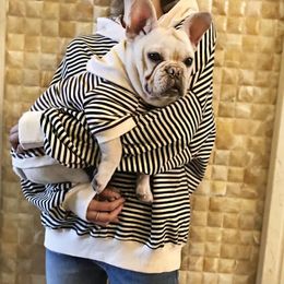 Parent-child Cotton Stripes French bulldog Dog Hoodie Pet Clothes Small Dog Pet Clothing Chihuahua Costume Pug Clothing Yorkshir 231226