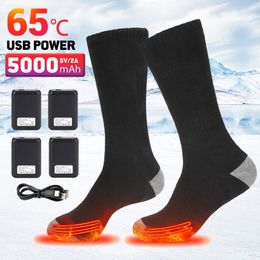 Winter Heated Socks Thermal Socks Recharge Electric Heating Ski Socks Thermal Heated Foot Warmer Ski Sports Cycling Camping 231227